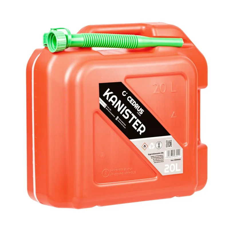 Kanister jednokomorowy 20l czerwony Cedrus ze skalą pomiarową Kanister jednokomorowy 20l czerwony Cedrus ze skalą pomiarową