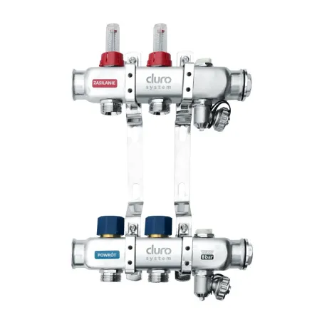 Duro System – rozdzielacz do ogrzewania podłogowego 1" 2 sekcje