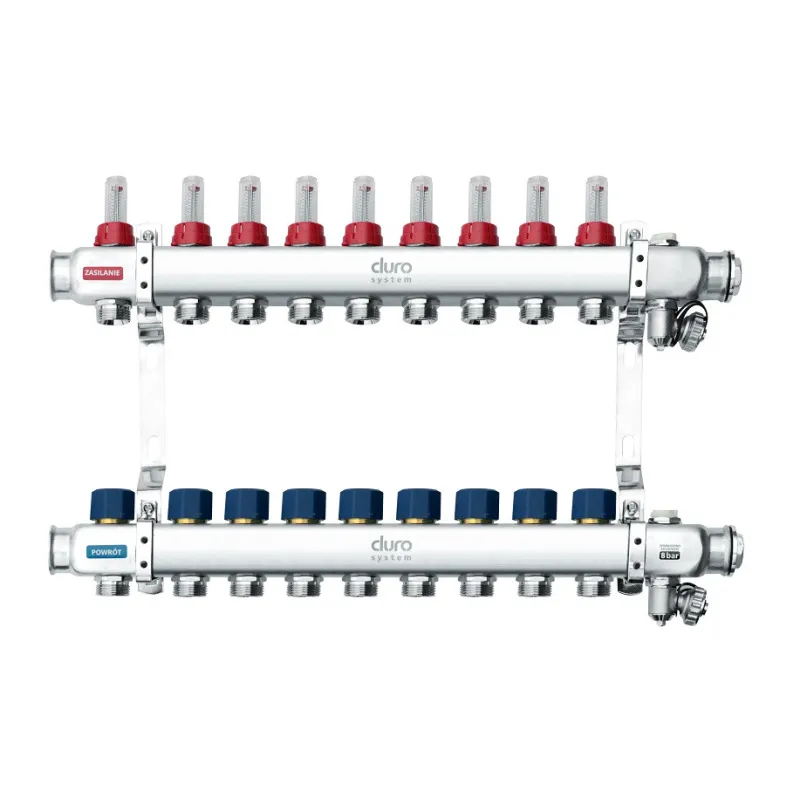 DURO SYSTEM rozdzielacz do podłogówki 1" R-9 sekcji DURO SYSTEM rozdzielacz do podłogówki 1" R-9 sekcji