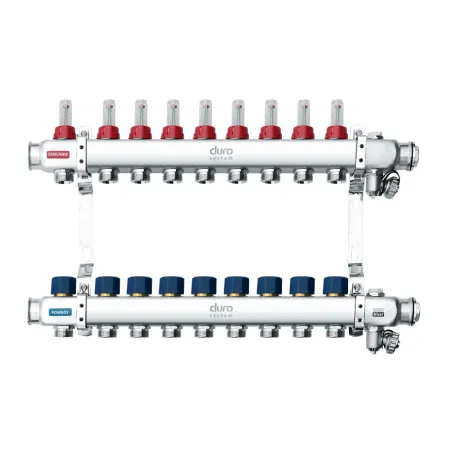DURO SYSTEM rozdzielacz do podłogówki 1" R-9 sekcji