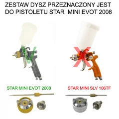 Zestaw dysz do pistoletu lakierniczego STAR MINI LVLP* 0.8mm GOLD EVO-T 2008