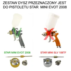 Zestaw dysz do pistoletu lakierniczego STAR MINI LVLP* 0.8mm GOLD EVO-T 2008