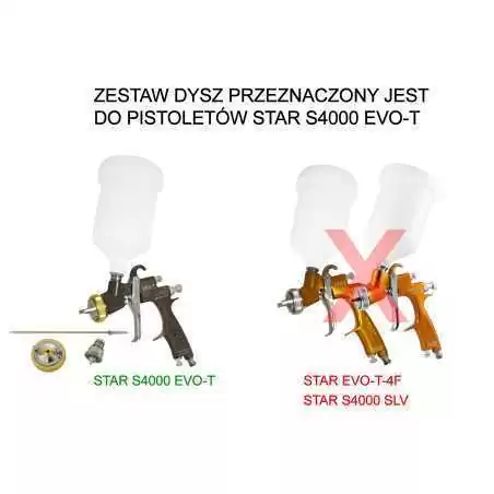 Zestaw dysz do pistoletu lakierniczego STAR EVO-T 1.6mm GOLD 2016