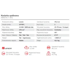 Kosiarka Weibang WB507SC V 3IN1 z napędem do trawy