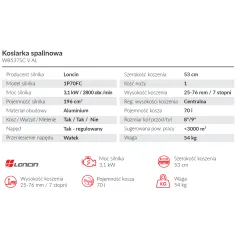 Kosiarka Weibang WB537SC V AL z napędem Weibang