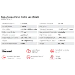 Kosiarka Weibang WB567SK V-R z napędem i rolką ugniatającą