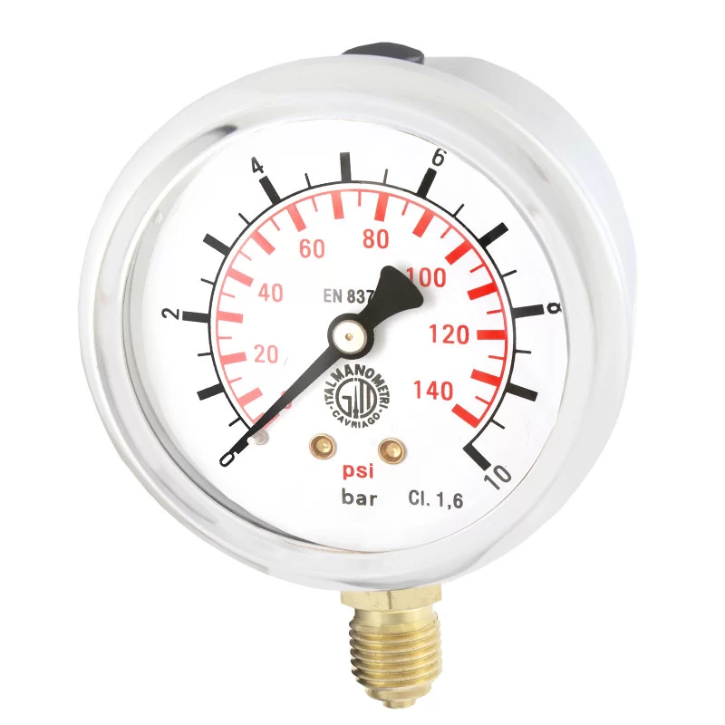 Manometr 63mm GLICERYNA 1/4' dolny 10bar