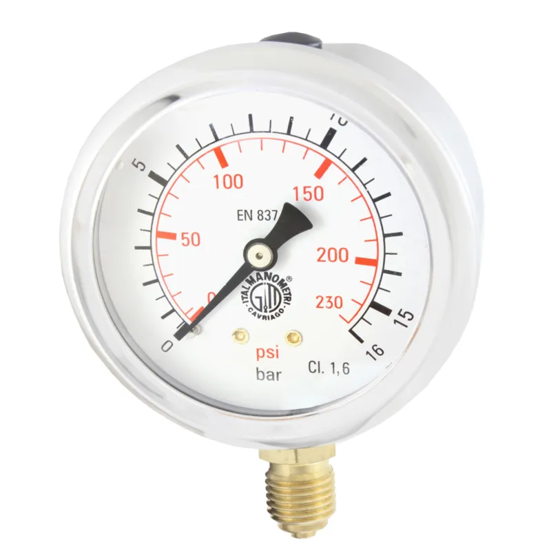 Manometr 63mm GLICERYNA 1/4' dolny 16bar