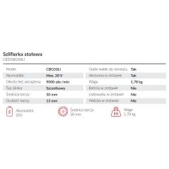 Szlifierka stołowa Cedrus CEDCBG50LI 3w1 Cedrus Power
