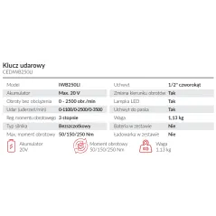 Klucz udarowy Cedrus CEDIWB250LI