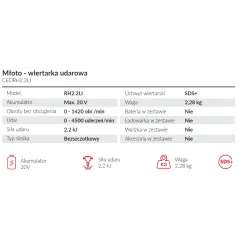 Młoto–wiertarka udarowa Cedrus CEDRH2.2LI