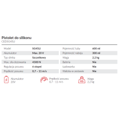 Pistolet do silikonu Cedrus CEDSG45LI