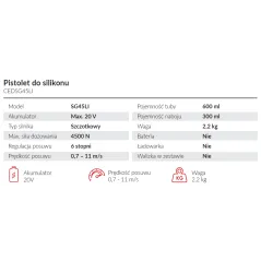 Pistolet do silikonu Cedrus CEDSG45LI