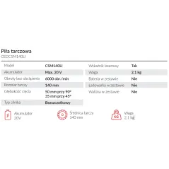 Piła tarczowa Cedrus CEDCSM140LI