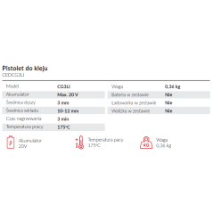 Pistolet do kleju Cedrus CEDCG3LI