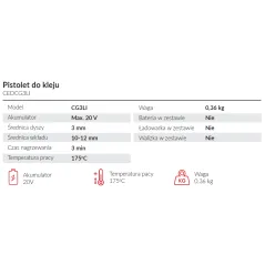Pistolet do kleju Cedrus CEDCG3LI