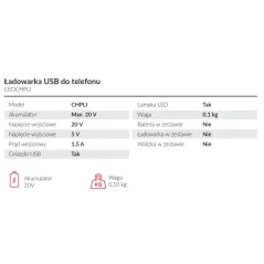 Ładowarka USB Cedrus CEDCHPLI