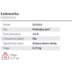 Ładowarka podwójna Cedrus CEDDCH3.0