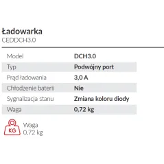 Ładowarka podwójna Cedrus CEDDCH3.0