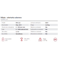 Młoto–wiertarka udarowa Cedrus CEDRH1.1LI