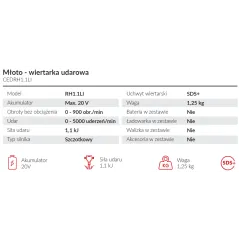 Młoto–wiertarka udarowa Cedrus CEDRH1.1LI