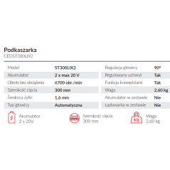 Podkaszarka Akumulatorowa Cedrus CEDST300LIX2 - AKU