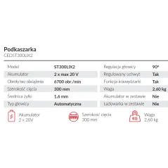 Podkaszarka Akumulatorowa Cedrus CEDST300LIX2 - AKU