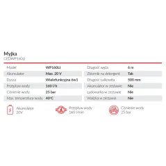 Myjka ciśnieniowa Cedrus CEDWP160LI