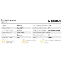 Pompa do szlamu Cedrus CEDPS60-3