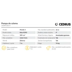 Pompa do szlamu Cedrus CEDPS100-4