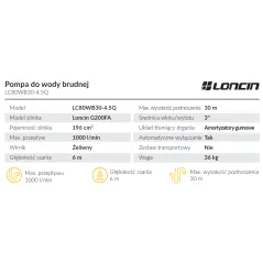 Pompa do wody brudnej Loncin LC80WB30-4.5Q