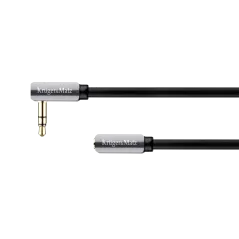 Kabel wtyk kątowy - gniazdo proste jack 3.5 stereo 1.0m Kruger&Matz