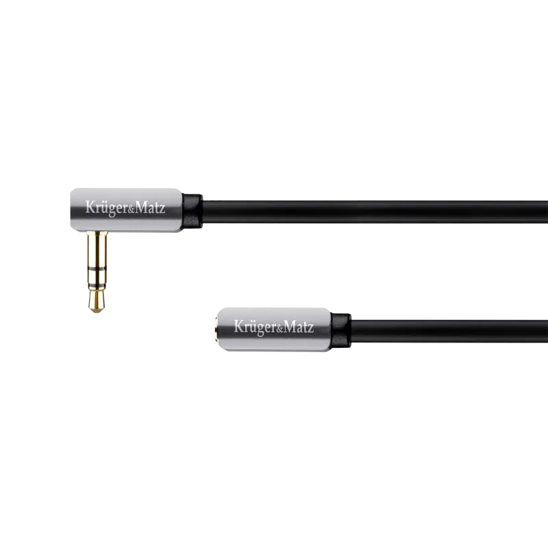 Kabel wtyk kątowy - gniazdo proste jack 3.5 stereo 1.0m Kruger&Matz Kabel wtyk kątowy - gniazdo proste jack 3.5 stereo 1.0m Kruger&Matz