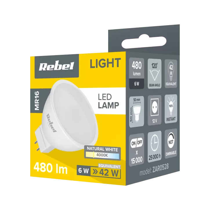 Lampa Led Rebel 6W, MR16, 4000K, 12V