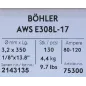 Bohler MMA elektroda spawalnicza chromowo-niklowa 308L 3.2x350/4.4paczka/17.6karton (cena za 1 paczkę) Bohler MMA elektroda spawalnicza chromowo-niklowa 308L 3.2x350/4.4paczka/17.6karton (cena za 1 paczkę)