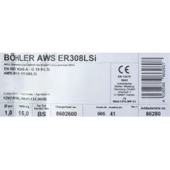 Bohler MIG drut spawalniczy 308LSi chromowo-niklowy 1.0X15kg szpula (cena za 1 szpulę)