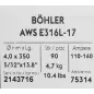 Bohler MMA elektroda spawalnicza chromowo-niklowa 316L 4.0x350/4.7paczka/18.8karton (cena za 1 paczkę)