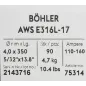 Bohler MMA elektroda spawalnicza chromowo-niklowa 316L 4.0x350/4.7paczka/18.8karton (cena za 1 paczkę) Bohler MMA elektroda spawalnicza chromowo-niklowa 316L 4.0x350/4.7paczka/18.8karton (cena za 1 paczkę)