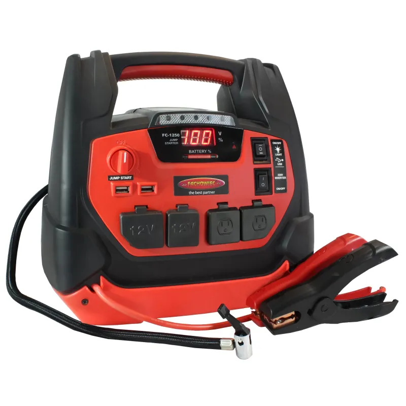 Wielofunkcyjne przenośne urządzenie rozruchowe z kompresorem oraz przetwornicą napięcia FC-1250 Wielofunkcyjne przenośne urządzenie rozruchowe z kompresorem oraz przetwornicą napięcia FC-1250