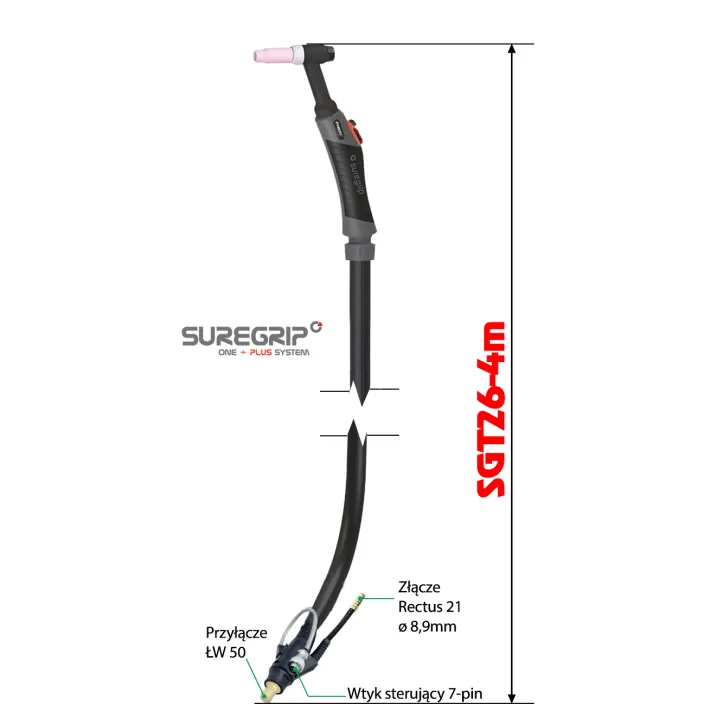 TIG UCHWYT SUREGRIP SGT26 FLEX PKG X 4m JET TIG ORYGINAL TIG UCHWYT SUREGRIP SGT26 FLEX PKG X 4m JET TIG ORYGINAL