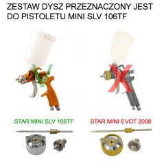 Zestaw dysz do pistoletu lakierniczego STAR MINI 106TF 0.8mm 2016 LVLP