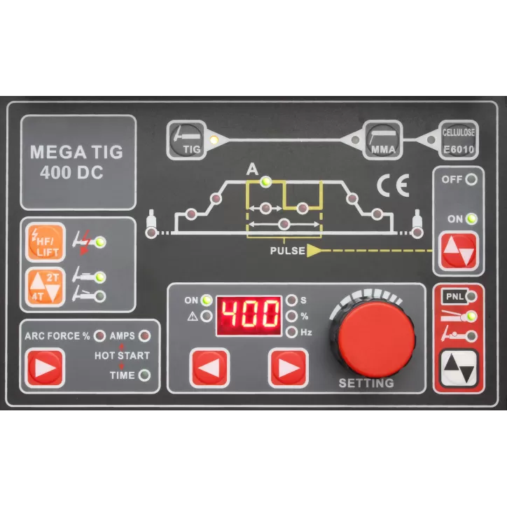 Spawarka inwertorowa MegaTig 400DC Uchwyt T5W 4m+Chłodnica+Wózek