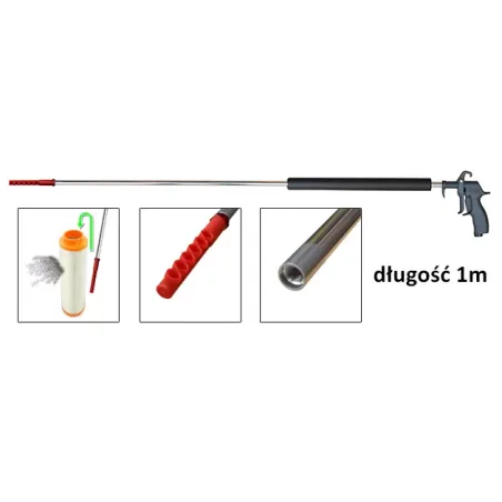 Pistolet do dmuchania oraz czyszczenia wkładów filtrów przemysłowych 1m 'PROFI 40' dysza kątowa