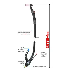 TIG UCHWYT SPAWALNICZY PARKER SUREGRIP SGT18SC PKG X 4m C/W