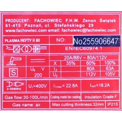 Przecinarka plazmowa HEFTY II 80 Welder Fantasy