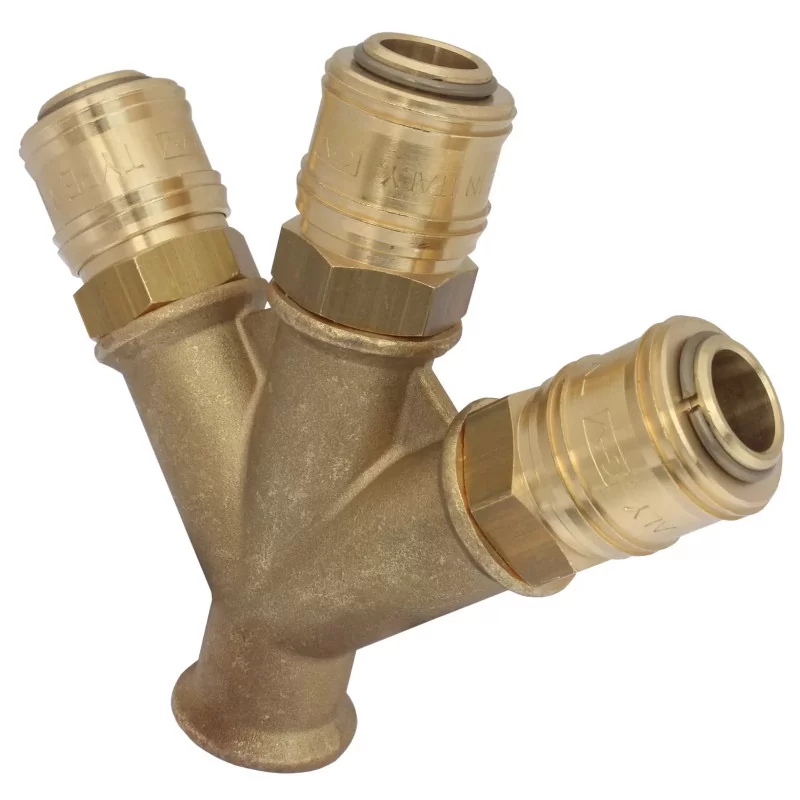 Rozdzielacz trójnik GAV 3x szybkozłącze 1x3/8" W