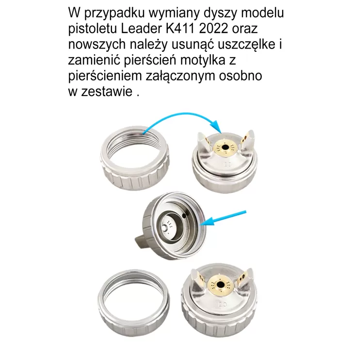 Zestaw dysz do pistoletu lakierniczego LEADER LVLP 1.3mm MODEL 1999-2021 Zestaw dysz do pistoletu lakierniczego LEADER LVLP 1.3mm MODEL 1999-2021
