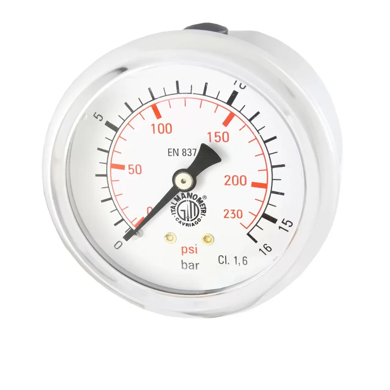 Manometr 63mm GLICERYNA 1/4" TYLNY 16bar