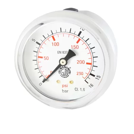 Manometr 63mm GLICERYNA 1/4" TYLNY 16bar