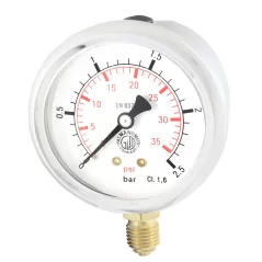 Manometr 63mm GLICERYNA 1/4" DOLNY 2,5 bar